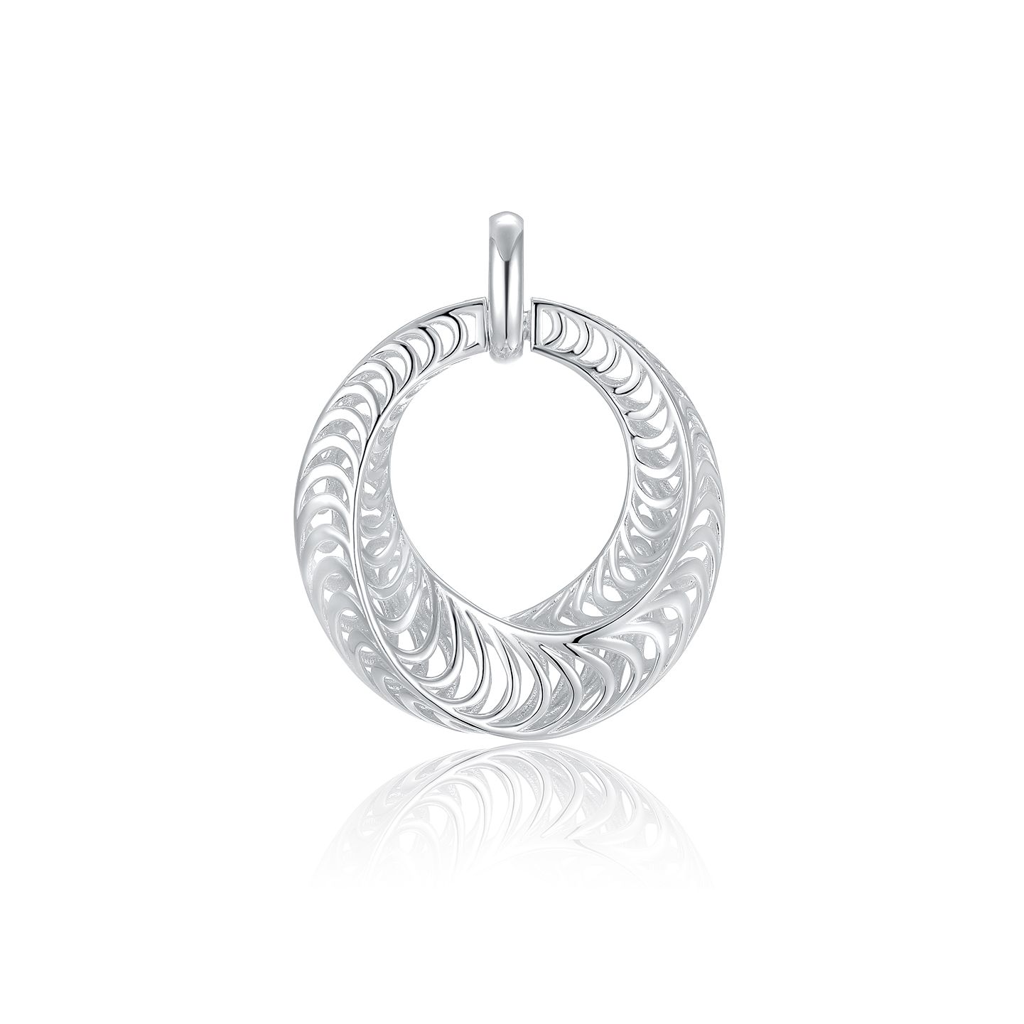 Quinn Anhänger für Damen, 925 Silber, Muster, 29,5x28,5mm, silberfarben