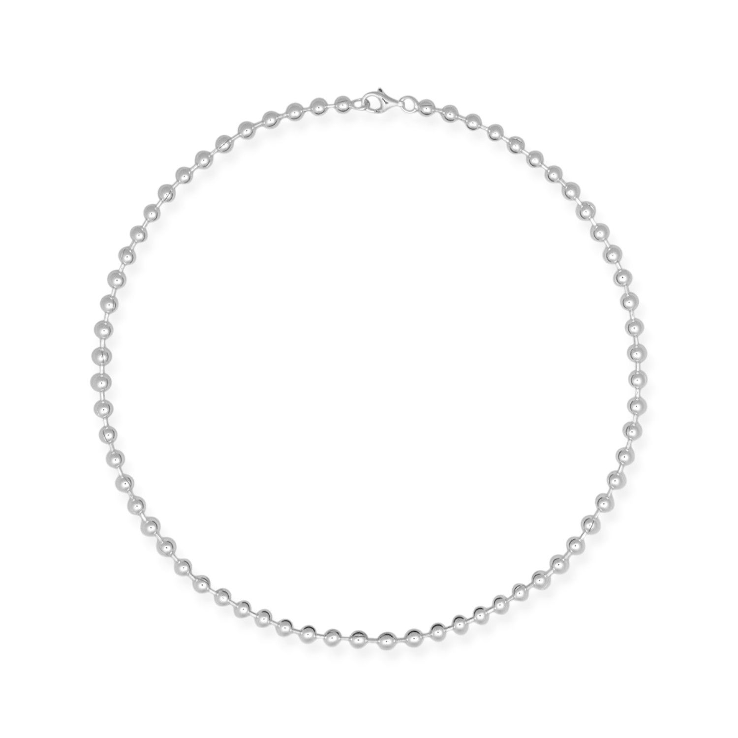 Quinn Damen Halskette aus 925 Silber mit polierten Kugeln, 45 cm lang, Ø 4,5 mm, silberfarben