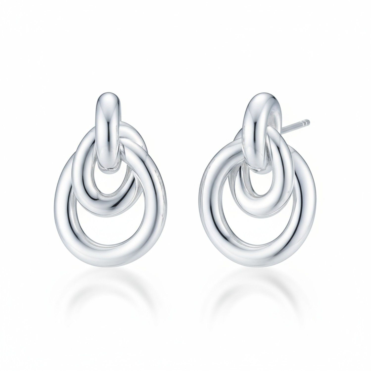 Quinn Ohrstecker aus 925 Silber für Damen, silberfarben, 21,2x6,4mm, eleganter Ohrschmuck