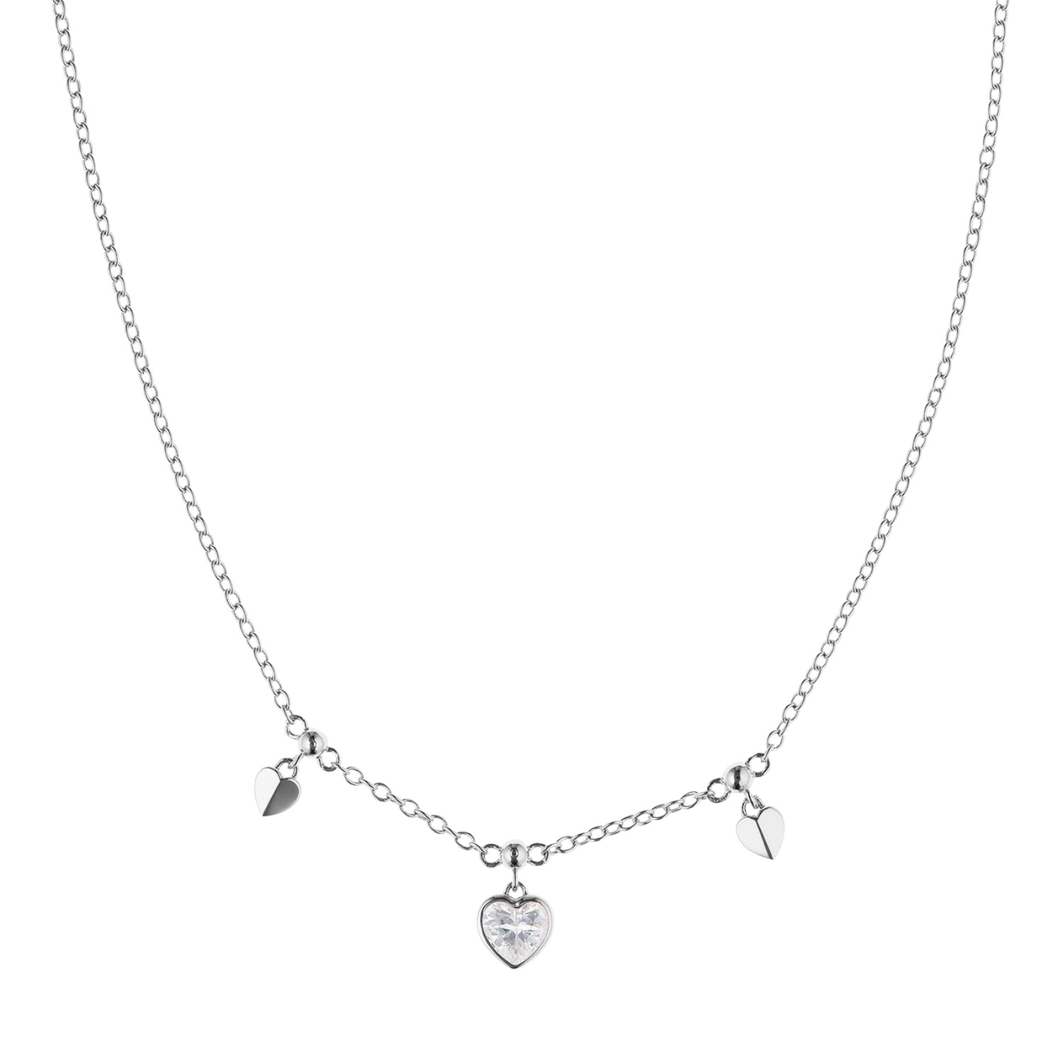 JETTE Kette DIAMOND aus 925 Silber mit Zirkonia für Damen, 45-48 cm, silberfarben