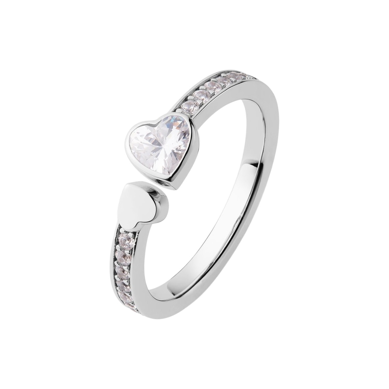 Damenring JETTE DIAMOND aus 925 Silber mit Zirkonia, 2,5mm, Ringgröße 57, silberfarben