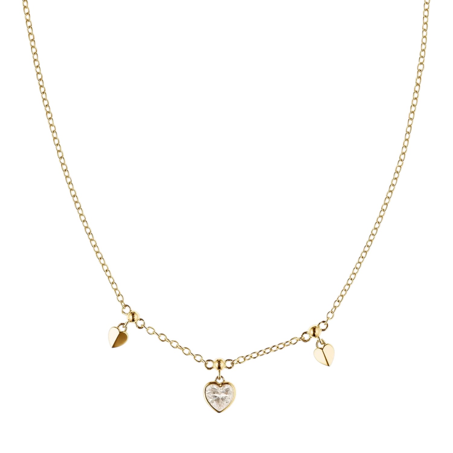JETTE Damen Kette DIAMOND aus 925 Silber vergoldet in Gold, 45-48 cm, elegantes Schmuckstück für jeden Anlass