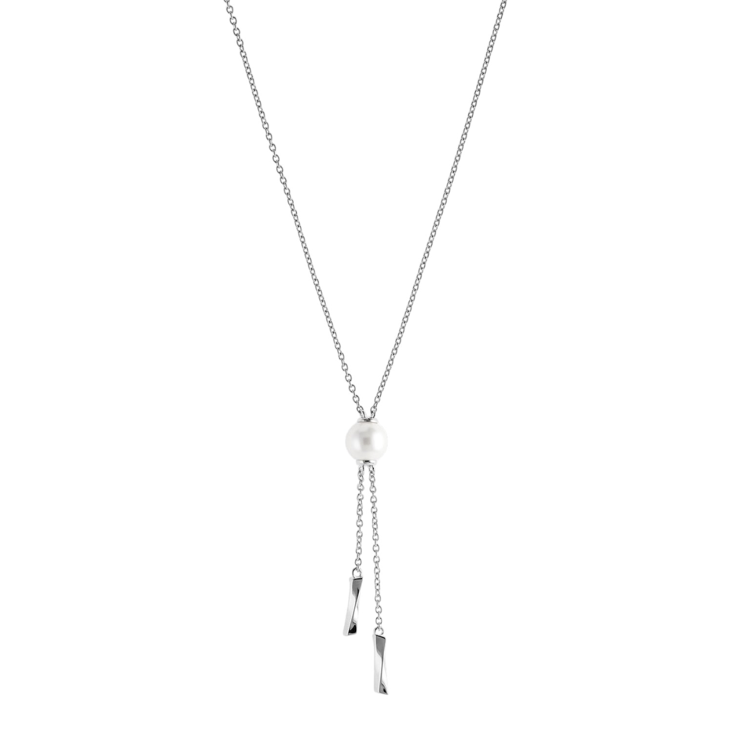 JETTE Kette JOY für Damen aus 925 Silber mit Süsswasser-Perle, 42-45 cm, silberfarben-weiß