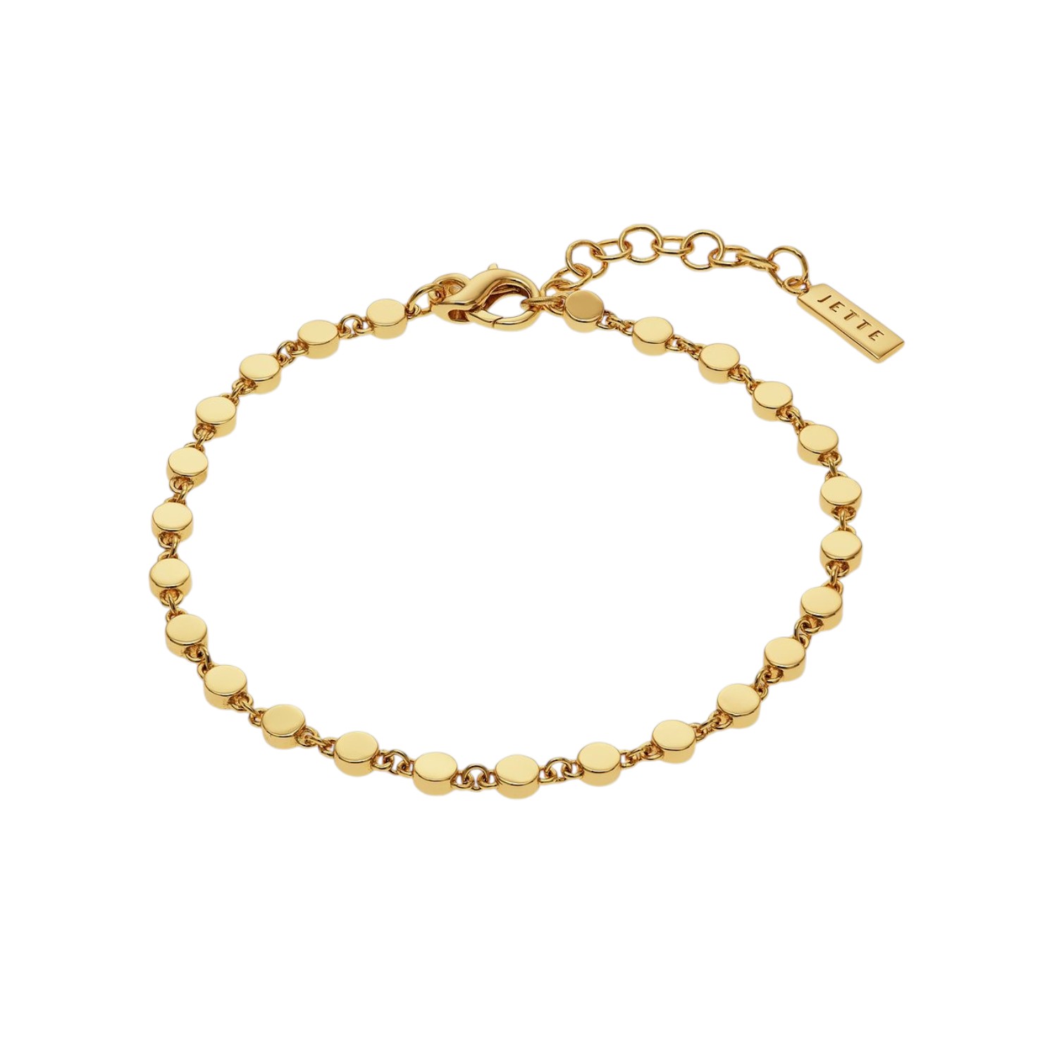 JETTE Armband HIT für Damen, 925 Silber vergoldet in Gold, 3,6mm, verstellbar 18-21cm, eleganter Armschmuck