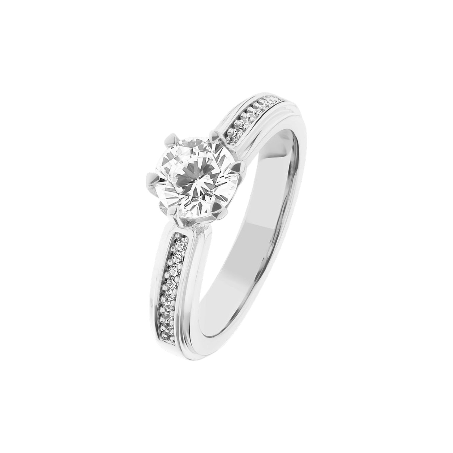 Damenring DIAMOND von JETTE aus 925 Silber mit Zirkonia, Größe 55, silberfarben, elegant und zeitlos