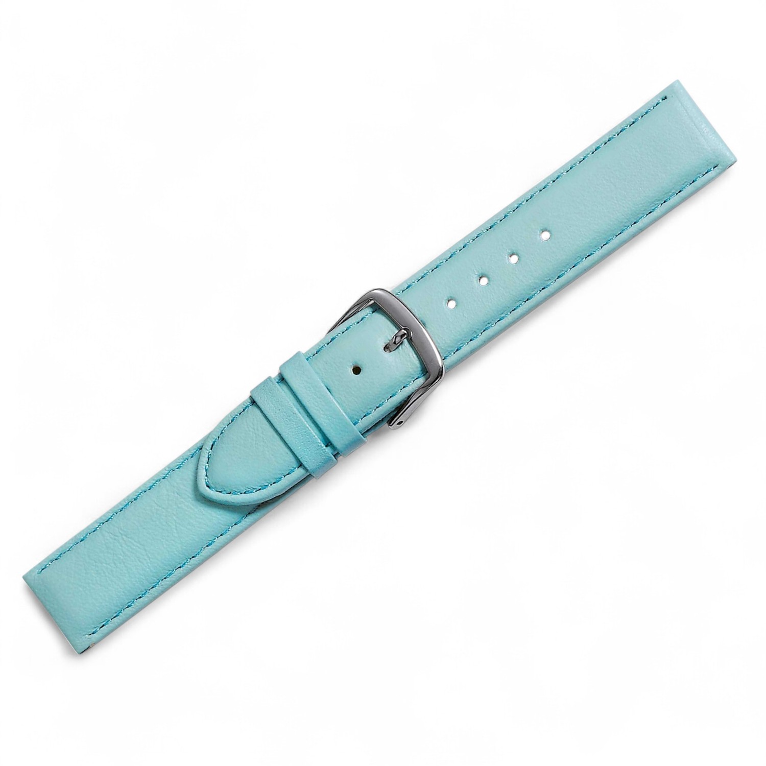 Schmidt Beach Uhrenarmband aus blauem Leder für Herren und Damen, 18mm, silberne Schließe