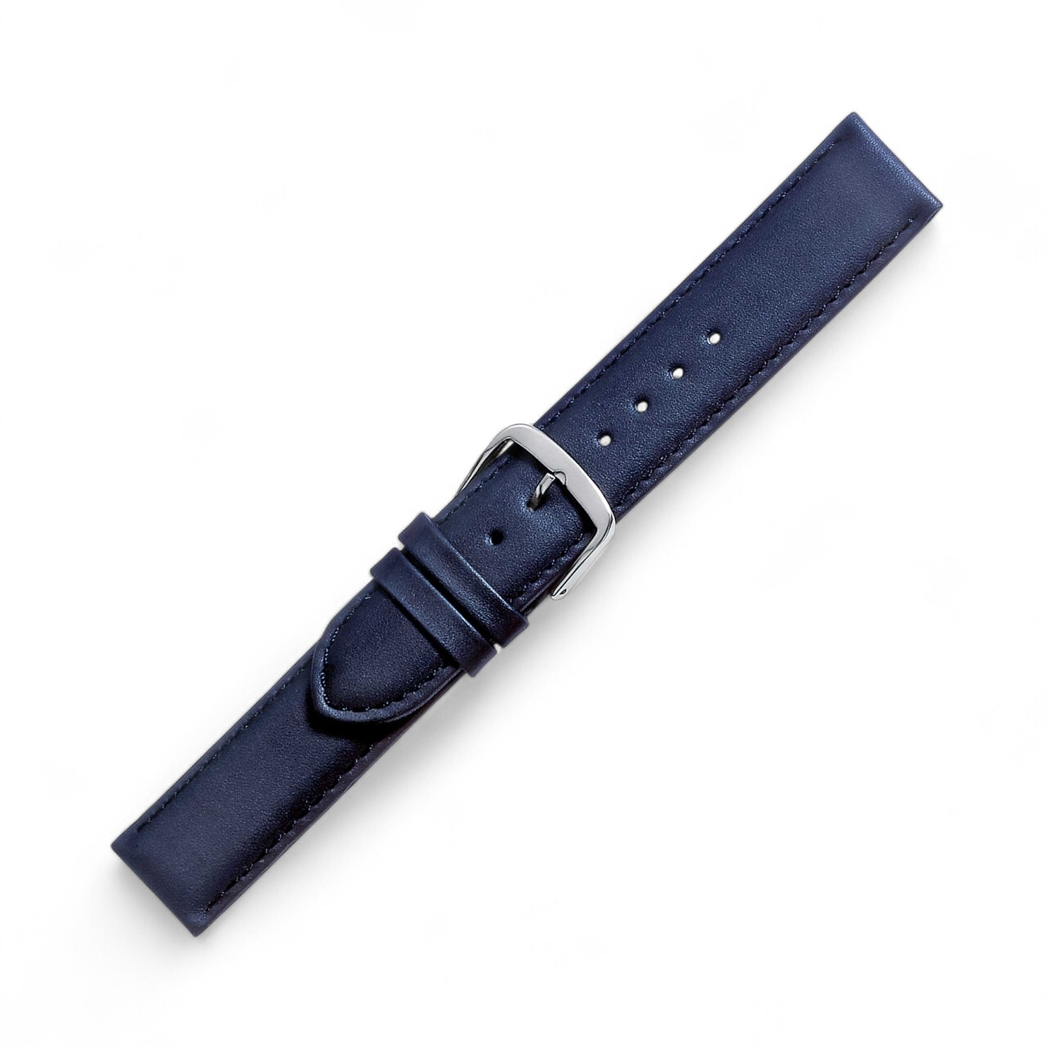 Schmidt Uhrenarmband Beach dunkelblau aus Leder für Herren und Damen, 20mm breit, 3mm dick