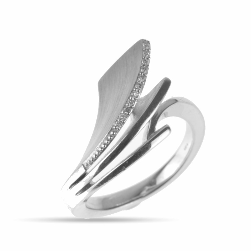 Saint Maurice Damen Silberring 925 Silber mit Brillant, Größe 56
