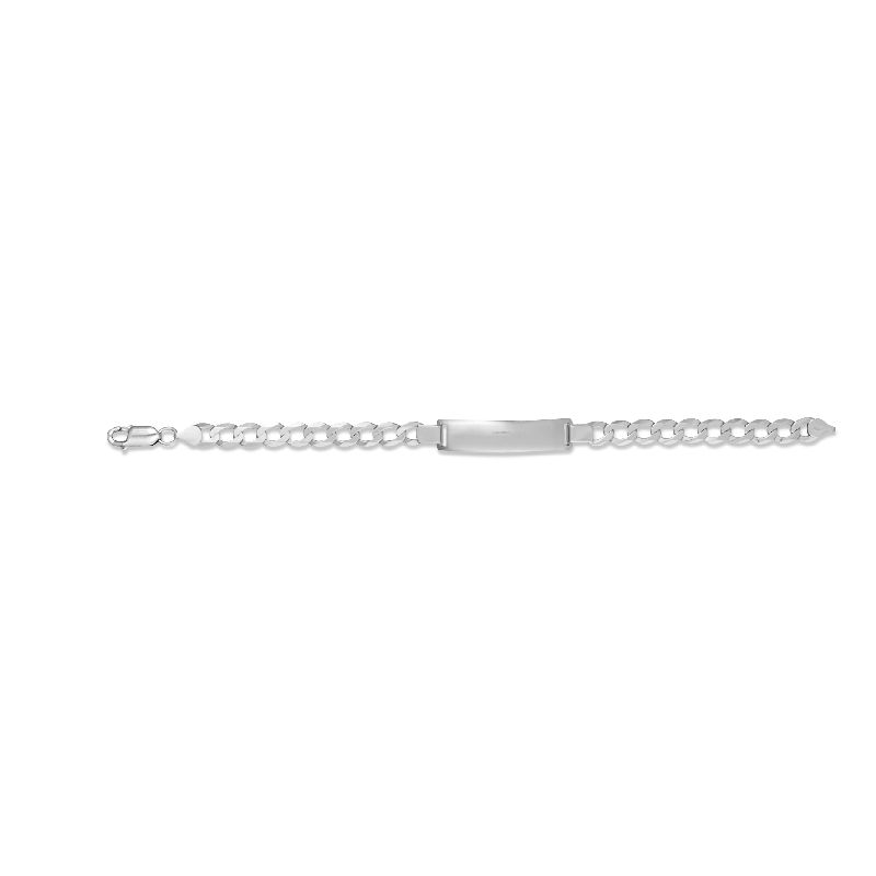 Schmidt ID-Armband aus 925er Silber für Herren und Damen, 21 cm, eleganter Armschmuck in Silberfarben