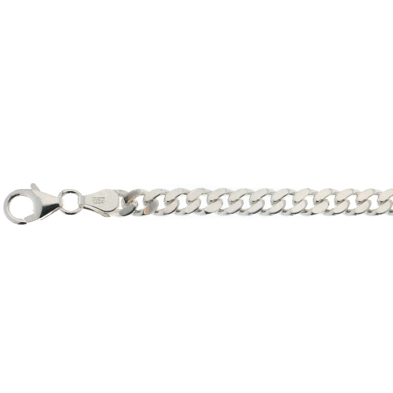 Schmidt Panzerkette für Damen aus Silber, 50 cm lang, 4,6 mm breit, silberfarben, elegantes Schmuckstück