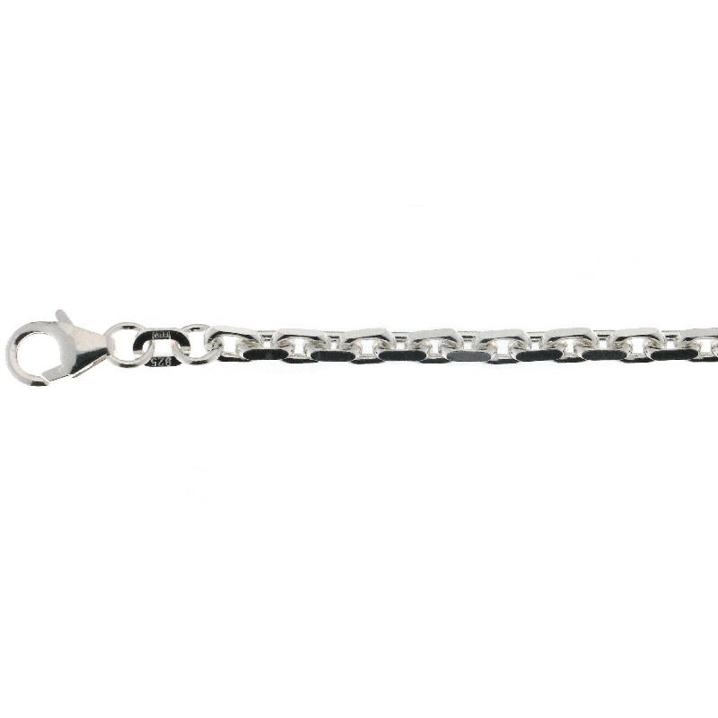 Schmidt Ankerkette für Damen aus 925er Silber, 50 cm lang, 3,2 mm, silberfarben, elegante Halskette
