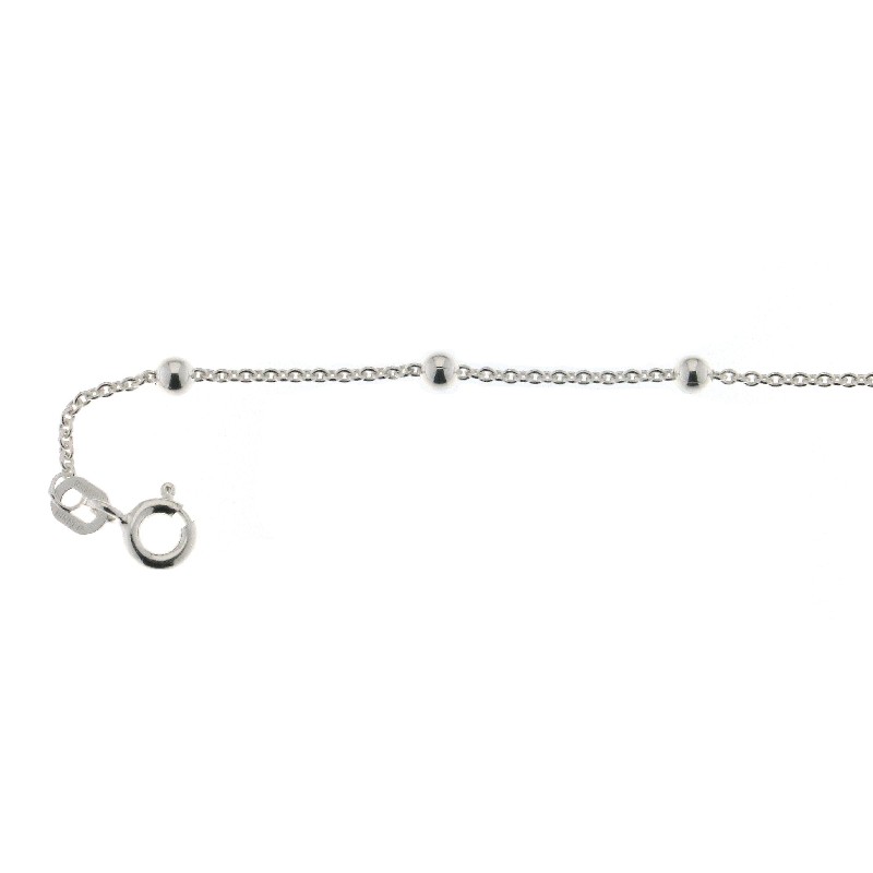 Schmidt Damen Ankerkette 925 Silber mit Kugeln, 42cm, 3mm, silberfarben
