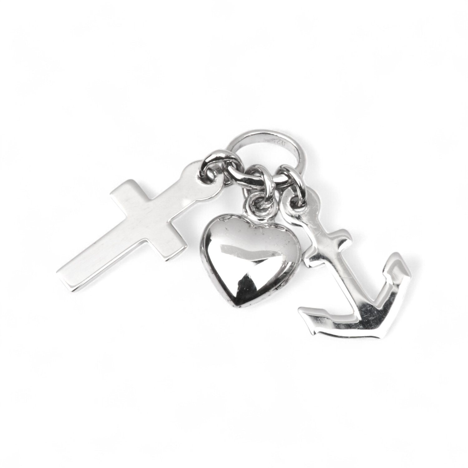 Schmidt Anhänger "Glaube, Liebe, Hoffnung" aus 925 Silber für Damen, ca. 18mm, silberfarben