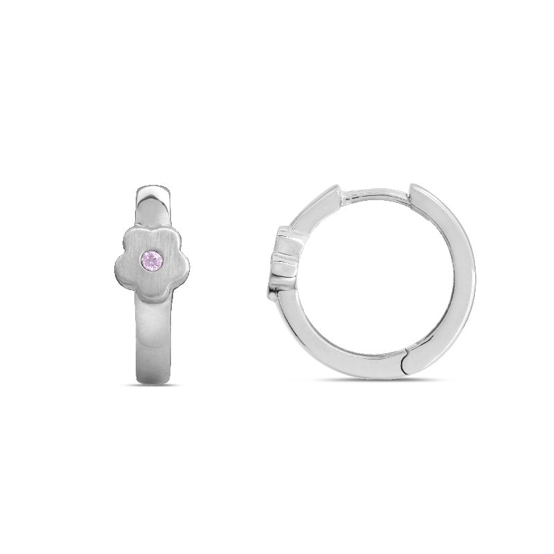 Schmidt Creole Silber 925 für Kinder mit rosa Zirkonia – eleganter Ohrschmuck in silberfarben