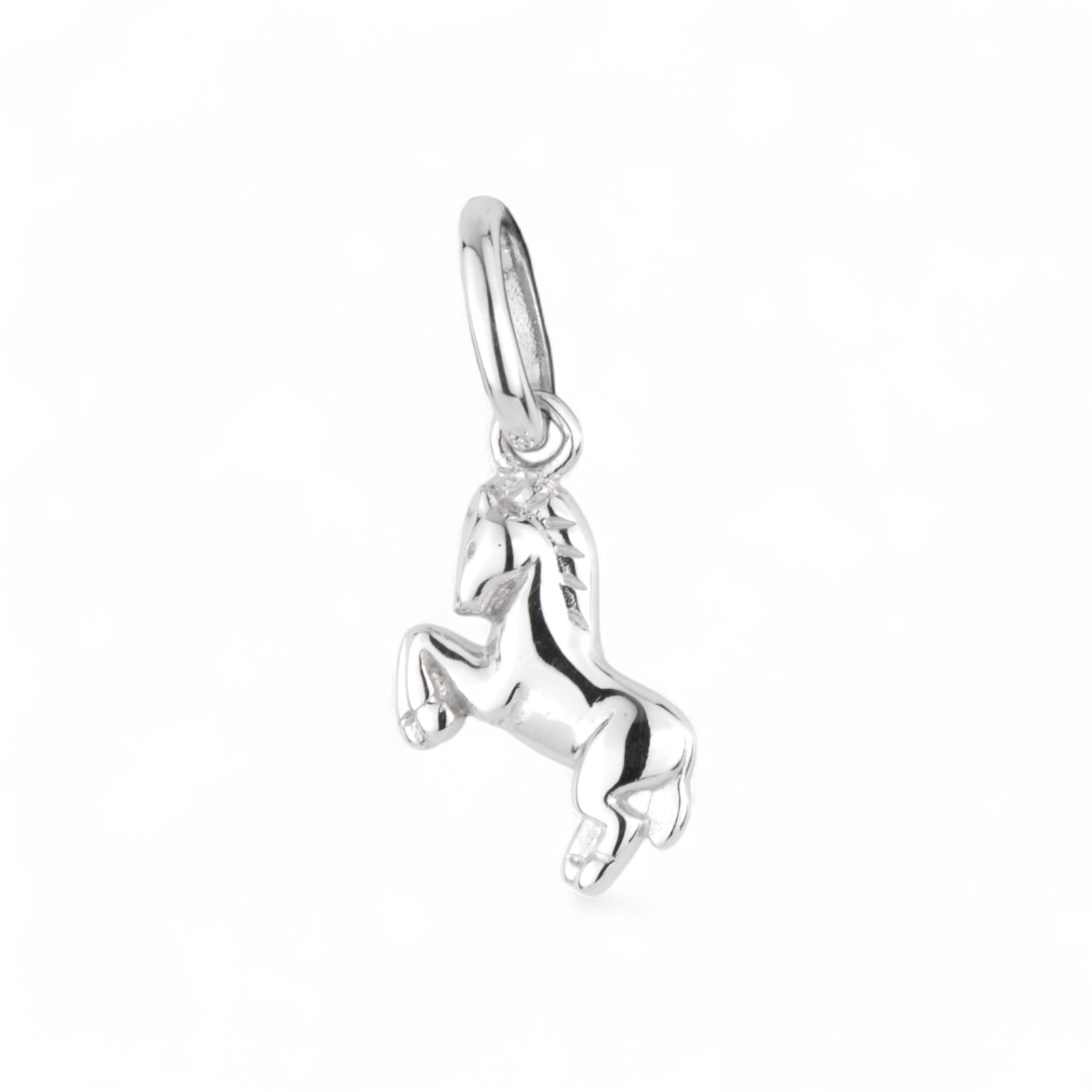 Schmidt Kinderanhänger Pferd springend aus 925 Silber, 18,4x8,2mm, für Jungen und Mädchen