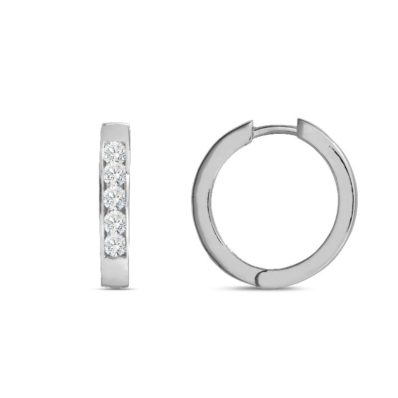 Schmidt Creole Silber 925 für Damen mit Zirkonia, Ø 15,8mm, eleganter Ohrschmuck in Silberfarben