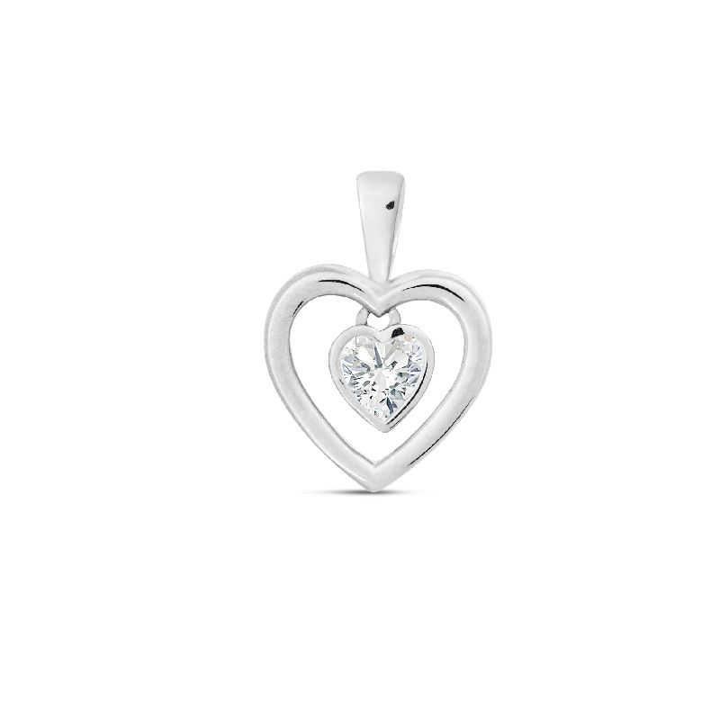 Schmidt Damen Anhänger aus 925 Silber mit Zirkonia, Ø 13mm, eleganter Schmuck für jeden Anlass