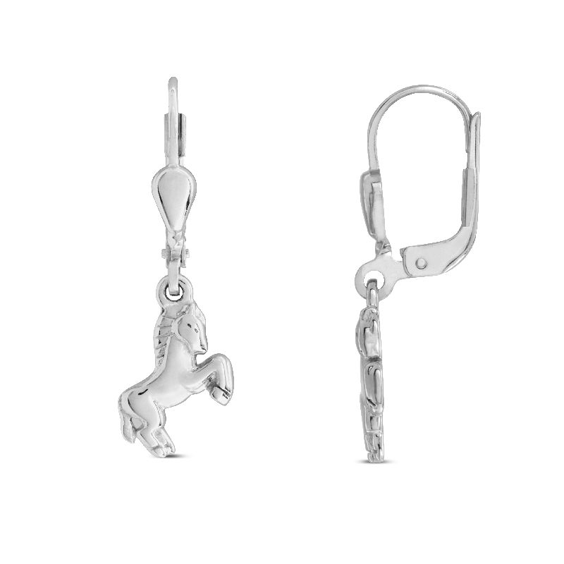 Schmidt Kinderohrhänger Pferde aus 925 Silber für Kinder - eleganter Ohrschmuck in Silberfarben