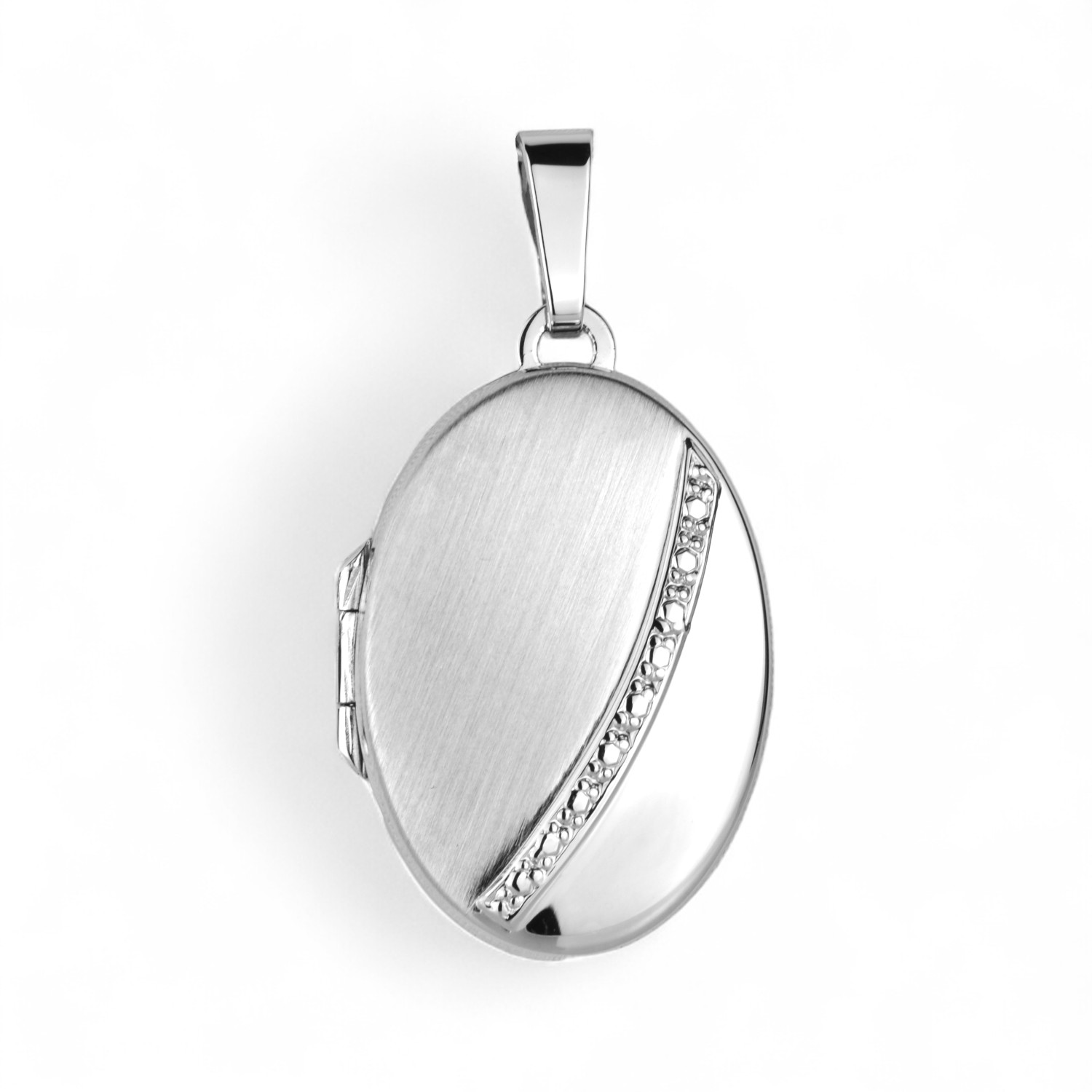 Schmidt Medaillon für Damen aus 925 Silber, silberfarbener Anhänger, Größe 23,3x16,6mm
