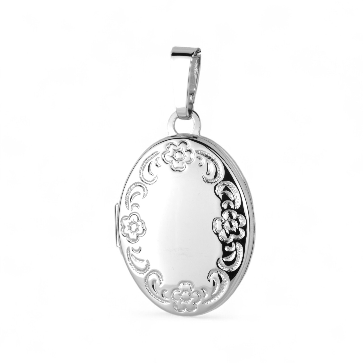 Schmidt Medaillon für Damen aus 925 Silber, silberfarbener Anhänger, Größe 21x16mm