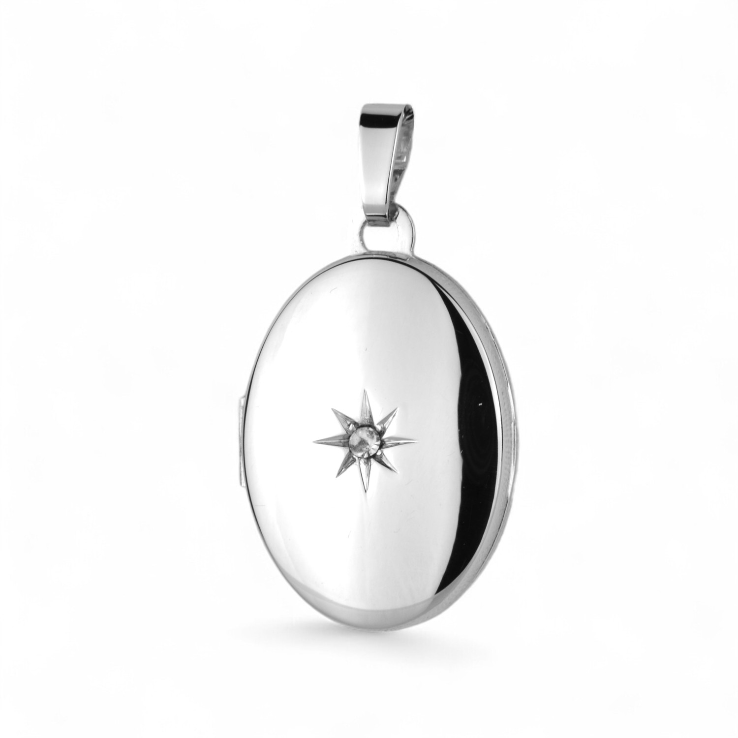 Schmidt Medaillon für Damen aus 925 Silber, silberfarbener Anhänger, Größe 18,5x16,7mm