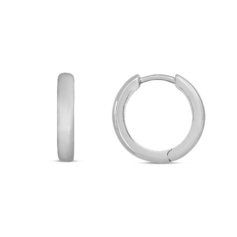 Schmidt Creole Silber 925 für Damen, Ø 15mm, eleganter Ohrschmuck in silberfarbenem Design