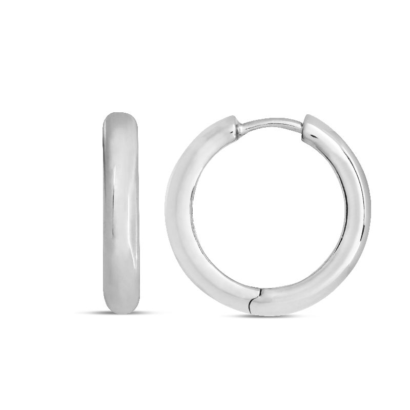 Schmidt Creole Silber 925 für Damen, Ø 17mm, eleganter Ohrschmuck in silberfarbenem Design