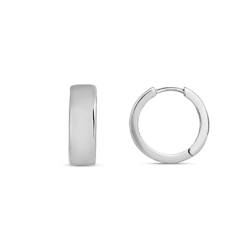Schmidt Creole Silber 925 für Damen, Ø 15mm, eleganter Ohrschmuck in silberfarbenem Design
