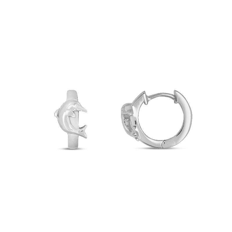 Schmidt Creole für Kinder mit Delphinen aus 925 Silber, silberfarbener Ohrschmuck
