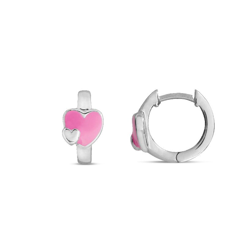 Schmidt Creole Silber 925 für Kinder in Silber und Rosa – eleganter Ohrschmuck für kleine Mädchen