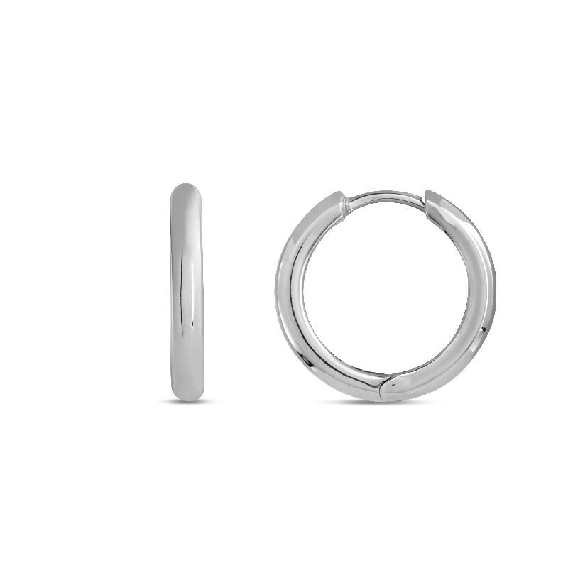 Schmidt Creole Silber 925 für Damen, Ø 15mm, eleganter Ohrschmuck in silberfarbenem Design