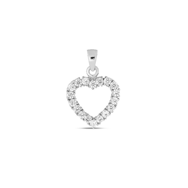 Herzanhänger aus 925 Silber für Damen mit Zirkonia, Ø 13mm - Schmidt Schmuck für jeden Anlass