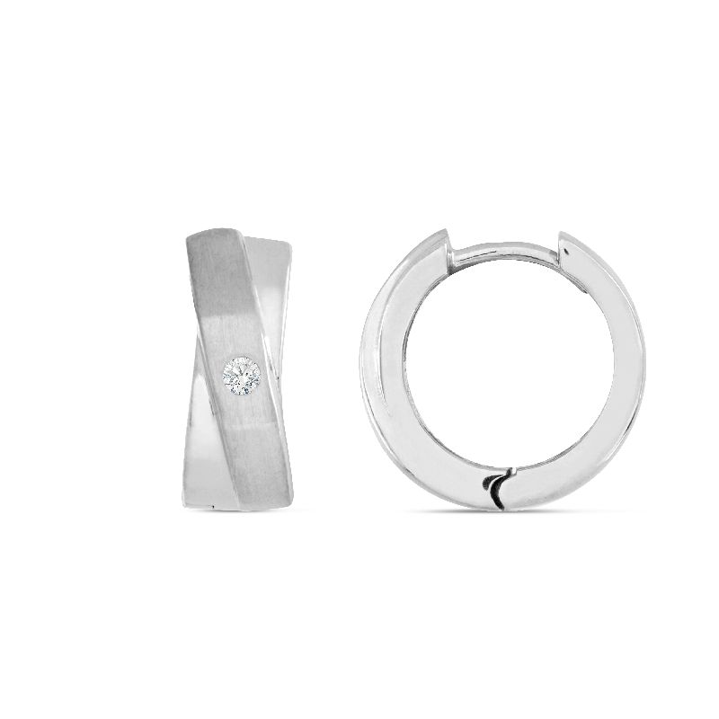Schmidt Creole Silber 925 für Damen mit Zirkonia, Ø 14,1mm, eleganter Ohrschmuck in Silberfarben