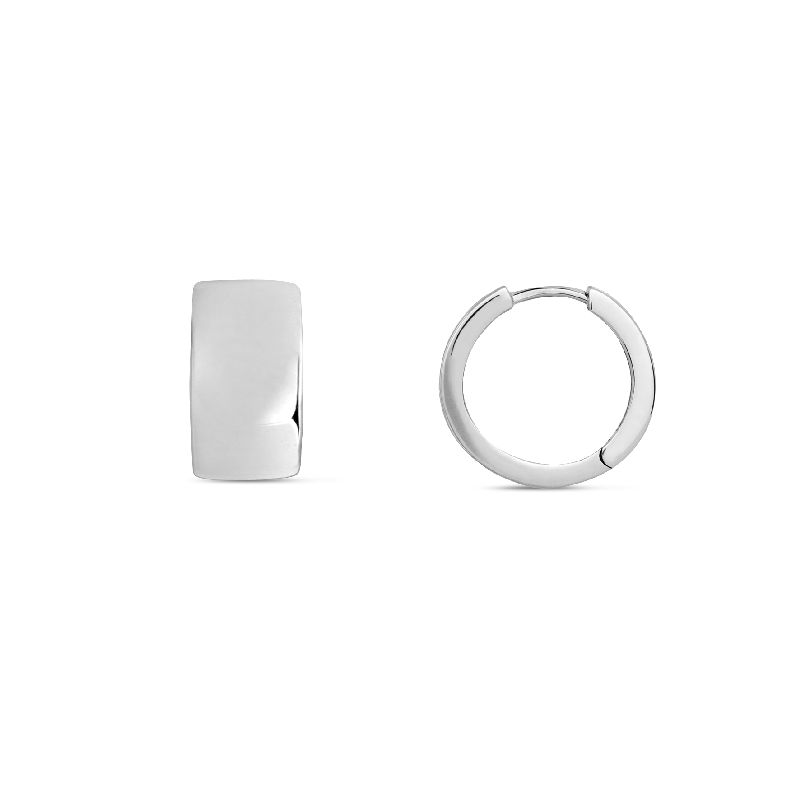 Schmidt Creole Silber 925 für Damen, Ø 15mm, eleganter Ohrschmuck in silberfarbenem Design