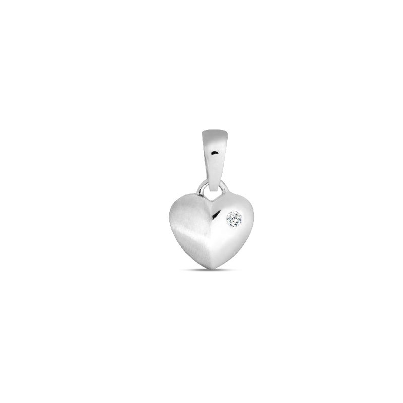 Schmidt Anhänger Herz aus 925 Silber für Damen mit Zirkonia, Ø ca. 9mm, eleganter Schmuck in Silberfarben