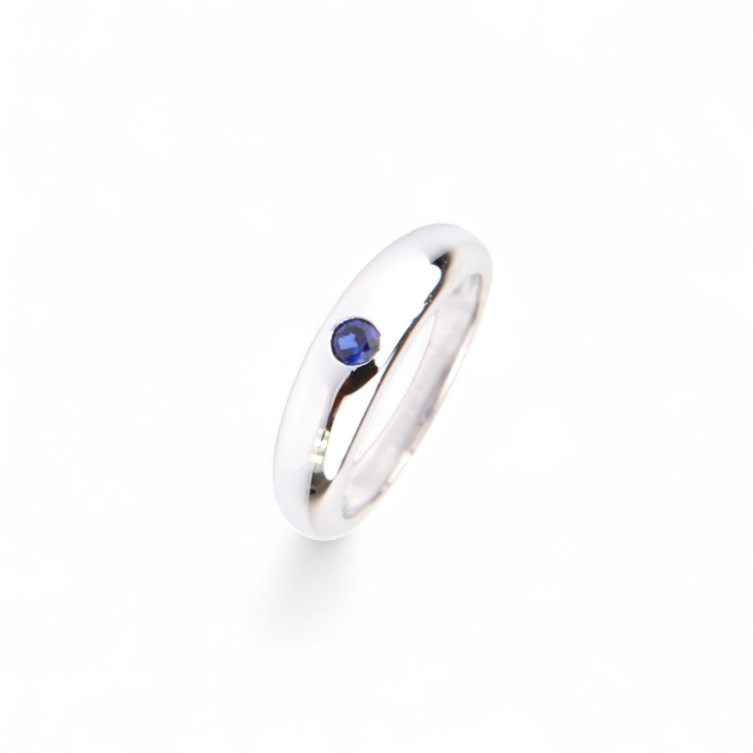 Schmidt Taufring für Kinder aus 925 Silber mit blauem Saphir, Ø ca. 10mm, Anhänger in Silberfarben