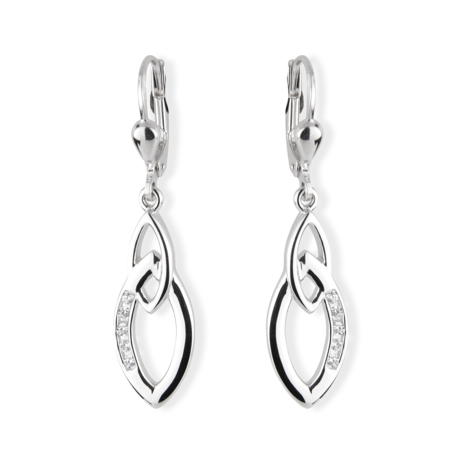 Schmidt Ohrhänger Damen aus 925 Silber mit Zirkonia, silberfarben, 8,9x37,5mm, eleganter Ohrschmuck