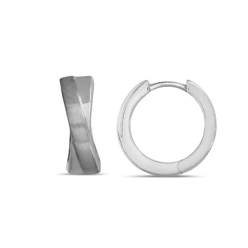 Schmidt Creole Silber 925 für Damen, Ø 15mm, eleganter Ohrschmuck in silberfarbenem Design