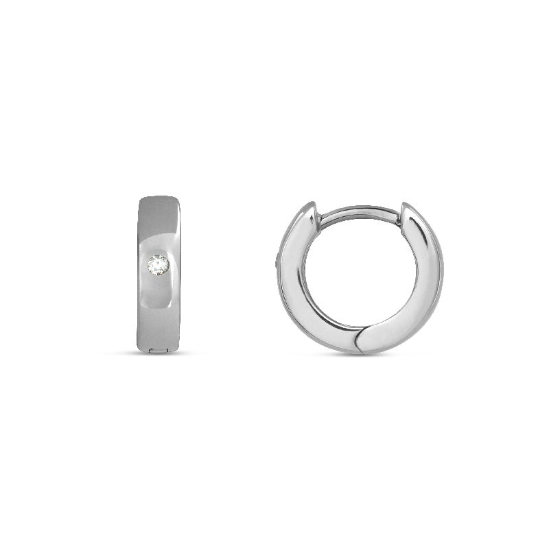 Schmidt Creole Silber 925 für Damen mit Zirkonia, Ø 9,7mm, eleganter Ohrschmuck in Silberfarben