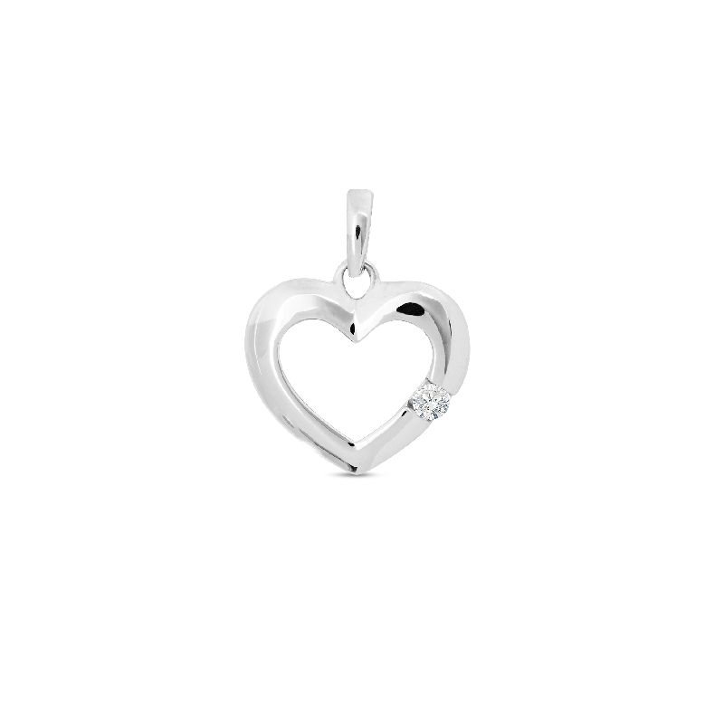 Schmidt Damen Anhänger aus 925 Silber mit Zirkonia, Ø ca. 10mm, silberfarben, elegantes Schmuckstück