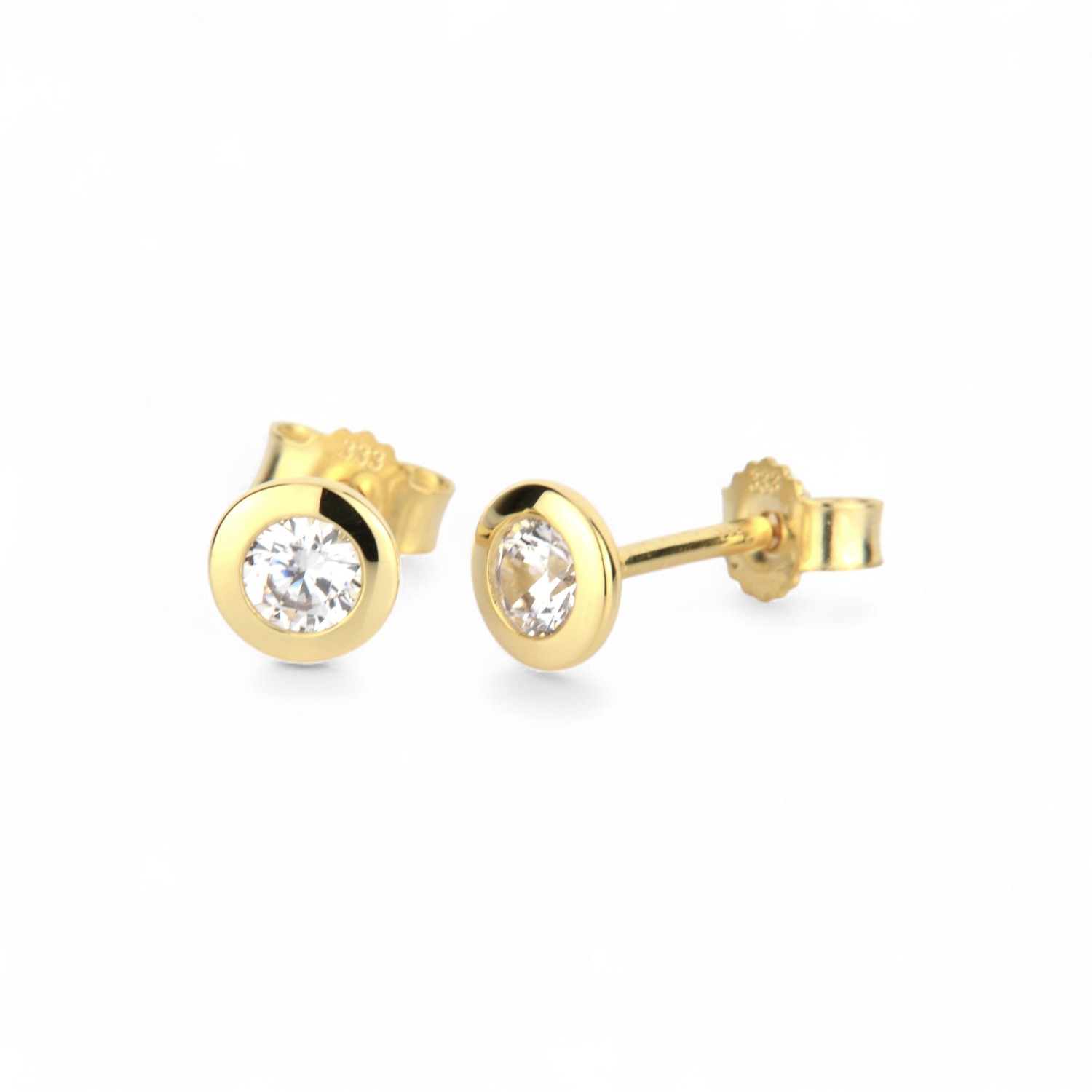 Schmidt Ohrstecker Damen aus 333 Gold mit Zirkonia, Ø 5,7mm, goldfarben, eleganter Ohrschmuck