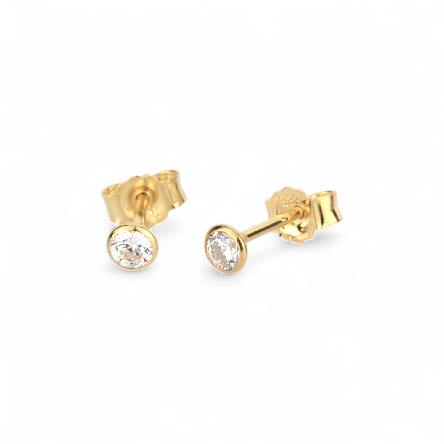 Schmidt Ohrstecker Damen aus 333 Gold mit Zirkonia, Ø 3,4mm, goldfarben, eleganter Ohrschmuck