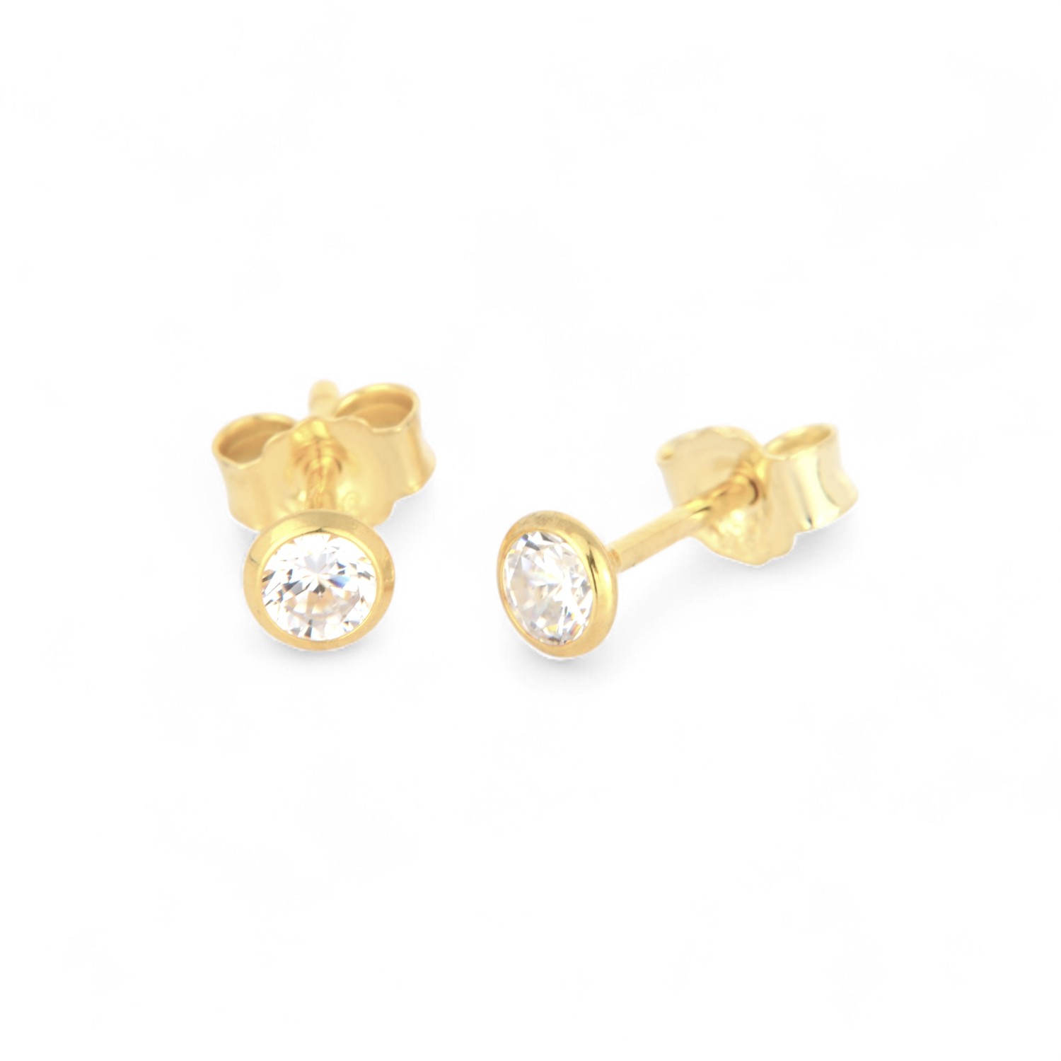 Schmidt Ohrstecker Damen aus 333 Gold mit Zirkonia, Ø 3,8mm, goldfarben, eleganter Ohrschmuck