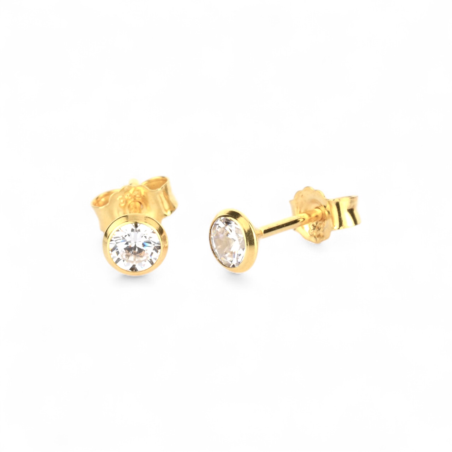 Schmidt Ohrstecker Damen aus 333 Gold mit Zirkonia, Ø 4mm, goldfarben, eleganter Ohrschmuck
