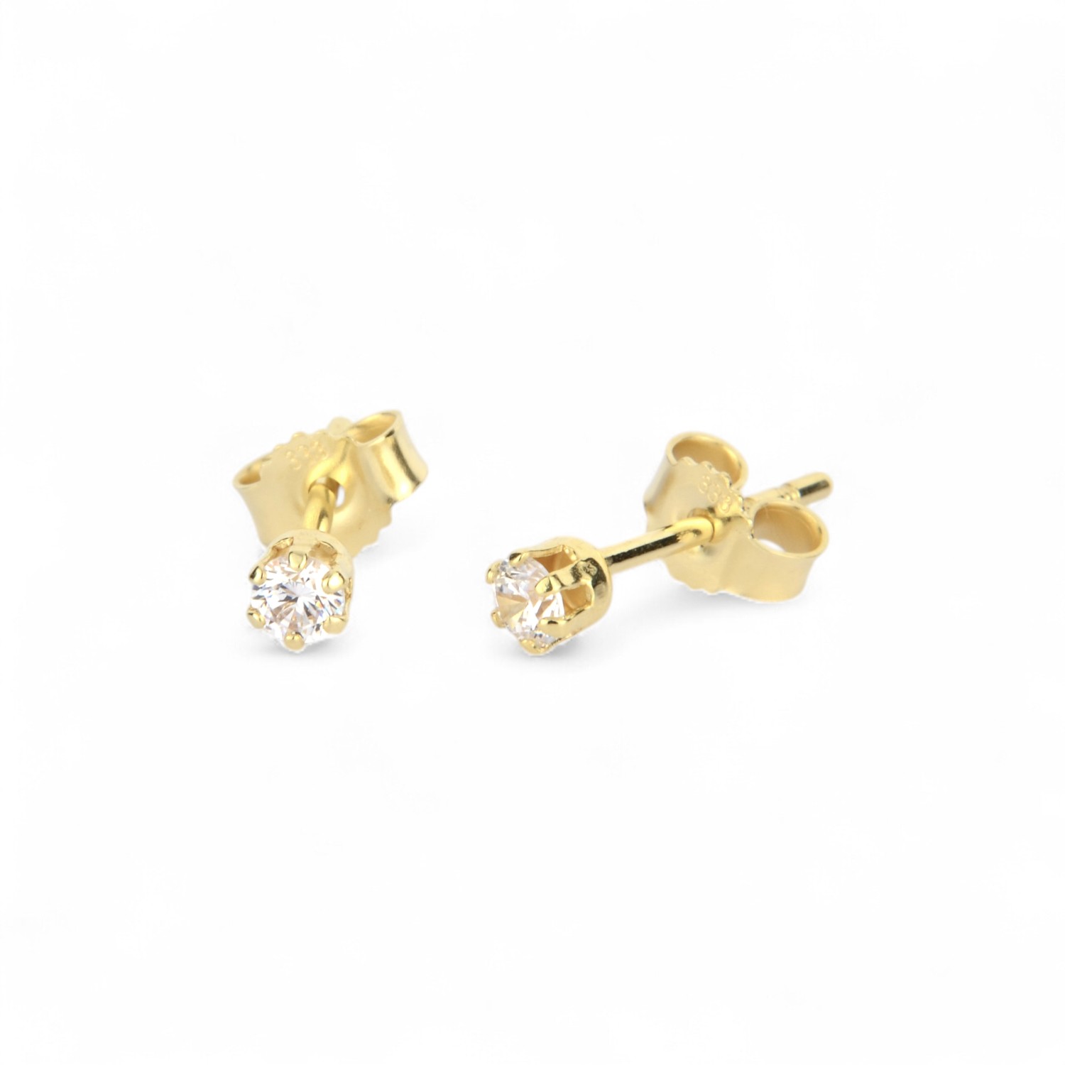 Schmidt Ohrstecker Damen aus 333 Gold mit Zirkonia, Ø 3,2mm, goldfarben, eleganter Ohrschmuck