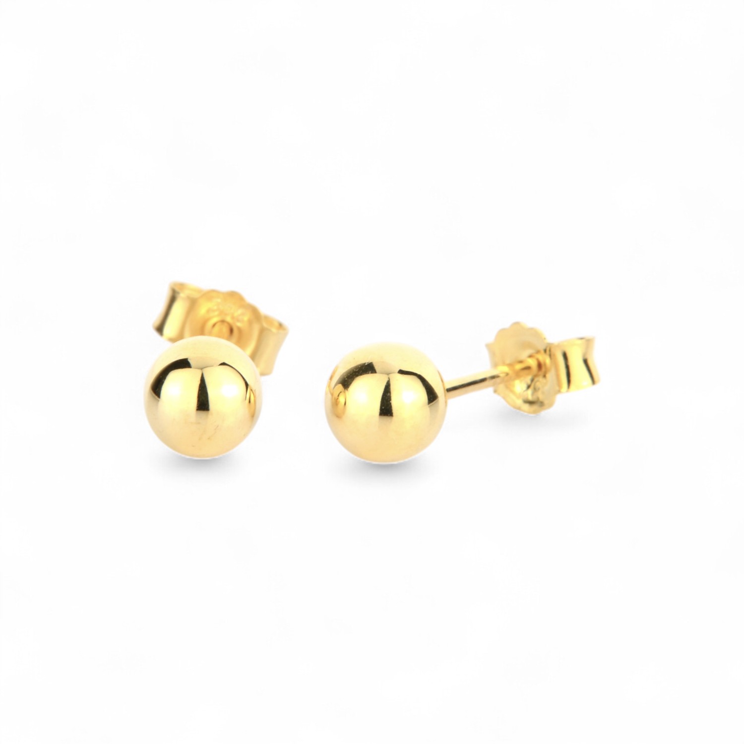 Schmidt Ohrstecker Kugel aus 333 Gold für Damen, Ø 5mm, eleganter goldfarbener Ohrschmuck