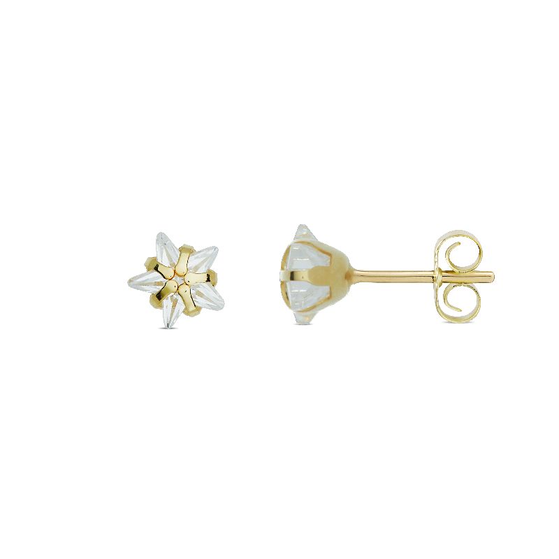 Schmidt Ohrstecker Gold 333 für Damen mit Zirkonia, Ø 5mm, eleganter Ohrschmuck in goldfarben