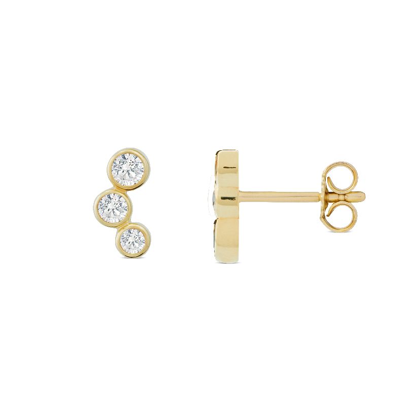 Schmidt Ohrstecker Gold 333 für Damen mit Zirkonia, Ø 9,5mm, eleganter Ohrschmuck in Goldfarben
