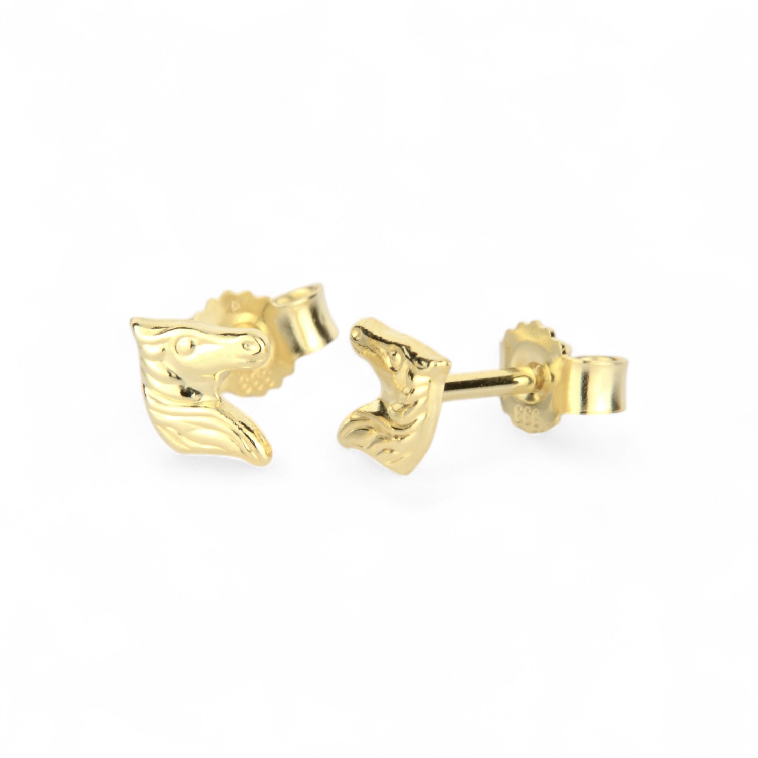 Kinderohrstecker Pferdekopf aus 333 Gold für Kinder, 5mm, goldfarben, von Schmidt - stilvoller Ohrschmuck