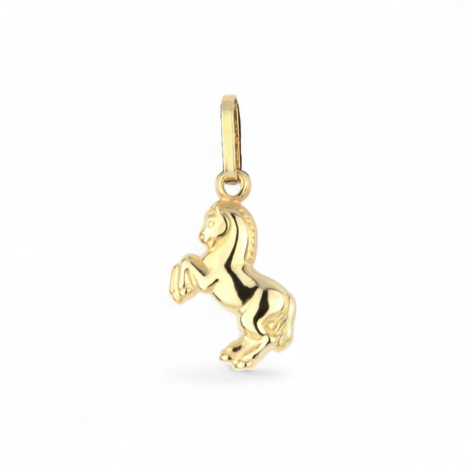 Schmidt Kinderanhänger Pferd aus 333 Gold, goldfarben, 19,5x9mm, ideal für kleine Pferdefans